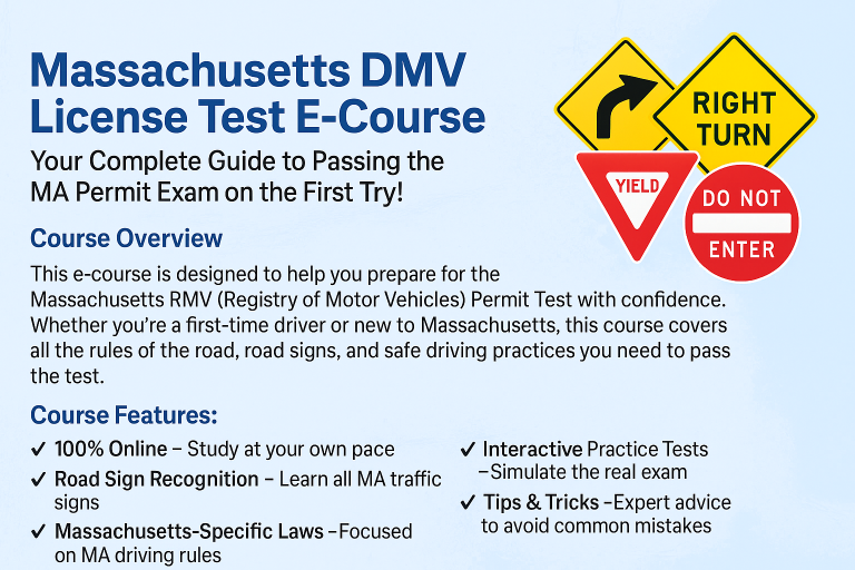 Massachusetts DMV License Test E-Course